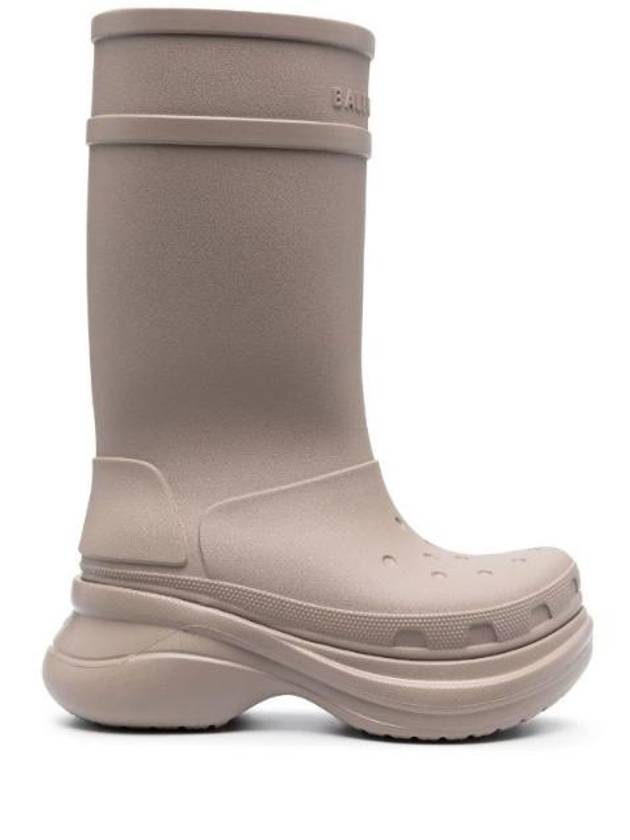 발렌시아가 여성 크록스 러버 롱 부츠 베이지