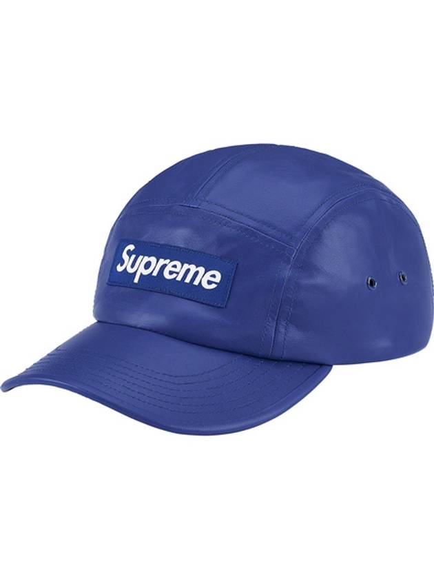 21SS 슈프림 레더 캠프캡 로얄 Supreme Leather Camp Cap Royal