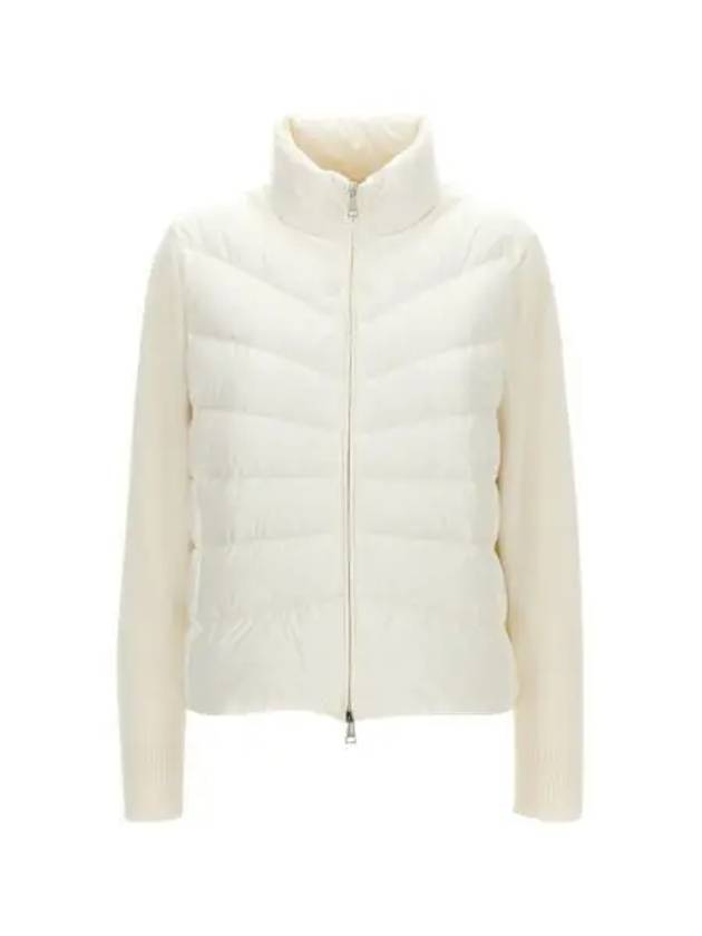 W 몽클레르 패딩 울 가디건 화이트 24FW W Moncler Padded Wool Cardigan White 24FW