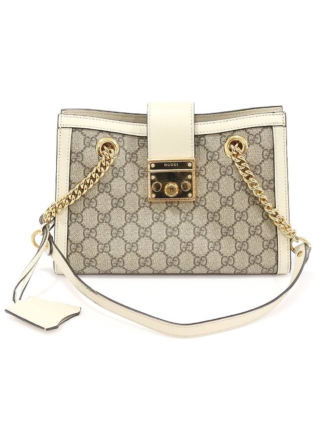 Gucci 구찌 498156 GG 수프림 캔버스 패들락 체인 스몰 숄더백