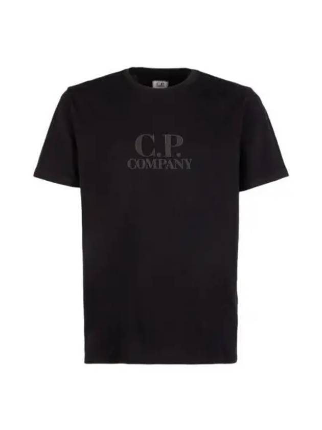 C.P. 컴퍼니 30 1 저지 로고 티셔츠 블랙 23SS C.P. Company 30 1 Jersey Logo T Shirt Black 23SS