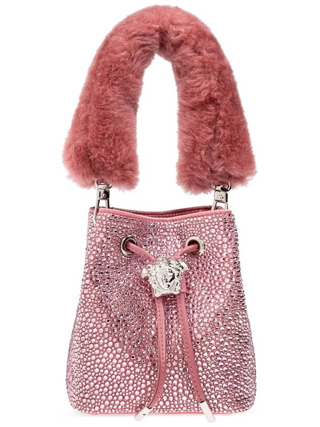 25SS 베르사체 여성 토트 백 Versace Crystal La Medusa Mini Bucket Bag Women's Pink
