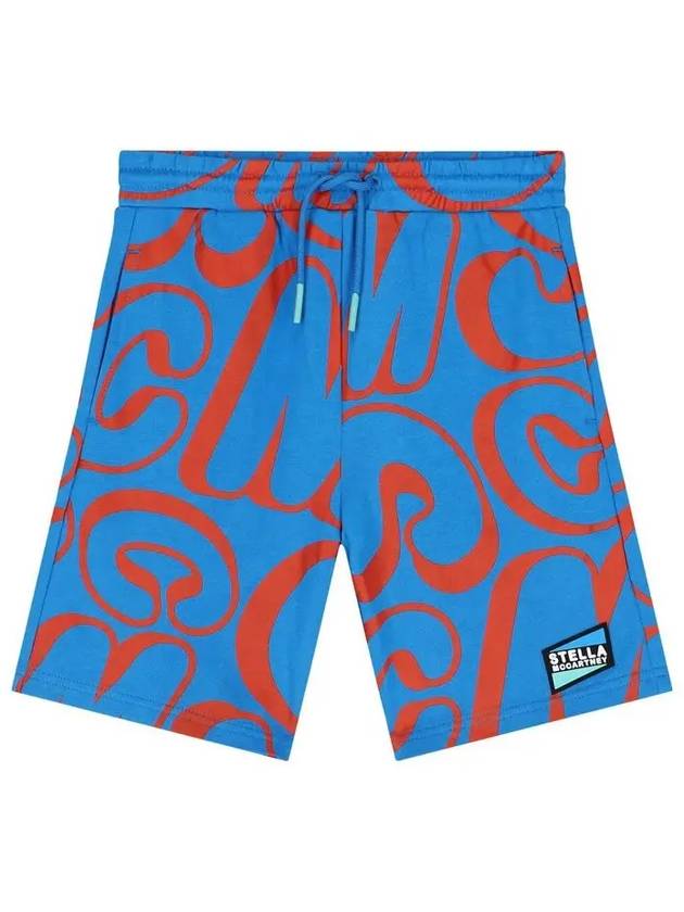 24SS 키즈 로고 패치 반바지 블루 TU6P39 Z1642 662RO