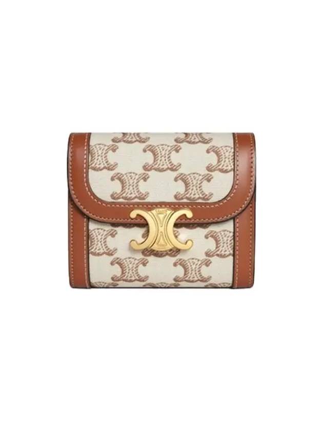 24FW 셀린느 트리옹프 스몰 텍스타일 플랩 반지갑 10D782FCW 01BC