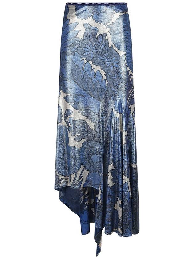 에트로 비대칭 플리츠 스커트