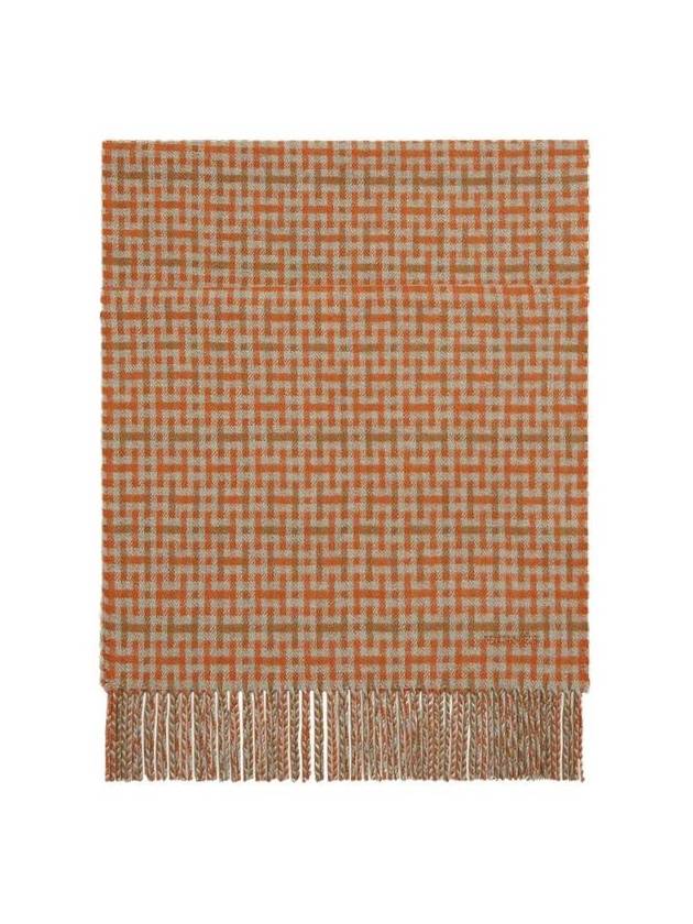 에르메스 H 에코세 머플러 캐시미어 그리 끌레어 까멜 오랑쥬 H393865T03