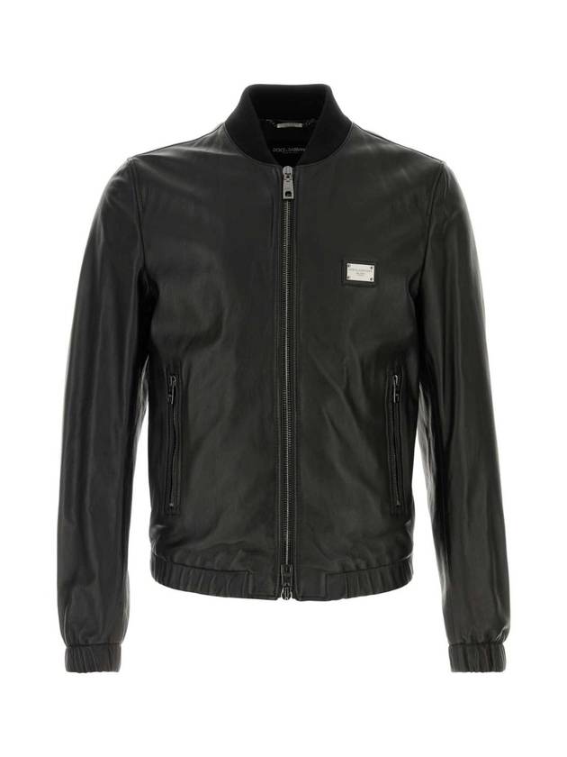 DOLCE & GABBANA 블랙 가죽 재킷 G9ZY5LHULR0 N0000