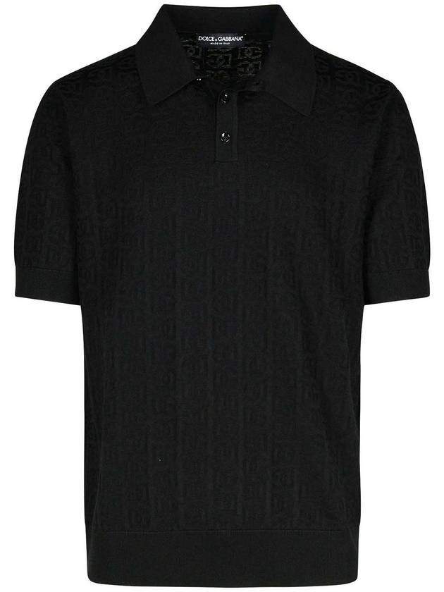 Dolce & Gabbana Black Silk Polo Shirt