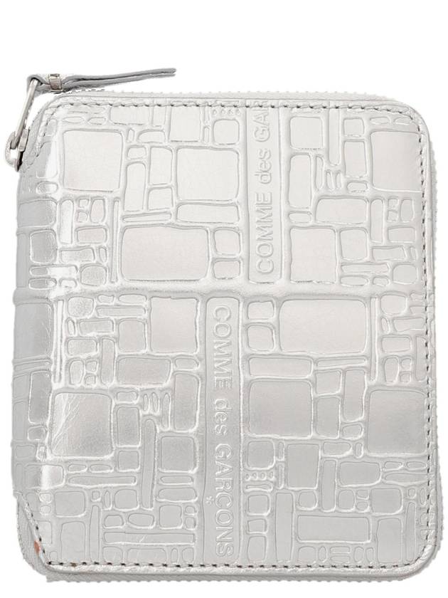 COMME DES GARCONS WALLET & 39 엠보싱 로고타입& 39 지갑 SA2100EGSILVER