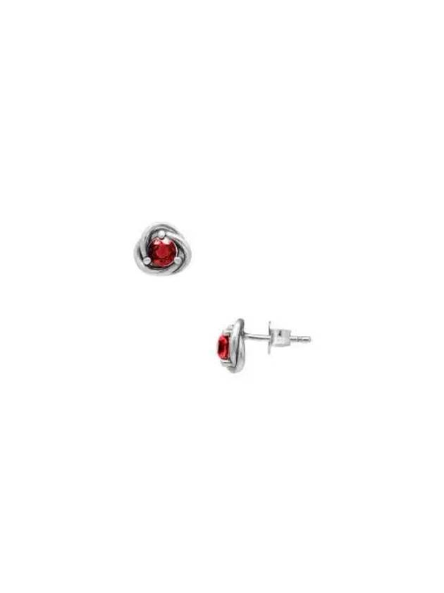 W 판도라 제뉴어리 이터니티 서클 스터드 이어링 스털링 실버 레드 W Pandora January Eternity Circle Stud Earrings Sterling Silver Red