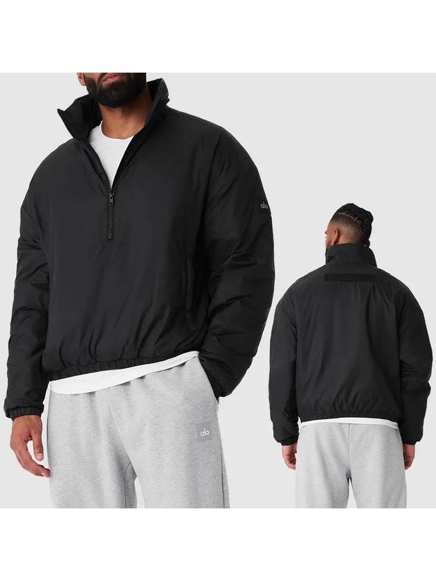 alo 알로 요가 남자 맨투맨 경량 반집업 티셔츠 블랙