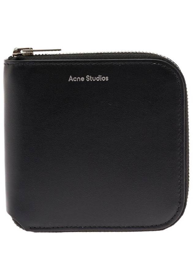 ACNE STUDIOS CG0106BLACK 검은색 가죽 지갑 with jh 로고 pirnt Acne Woman 프리미엄