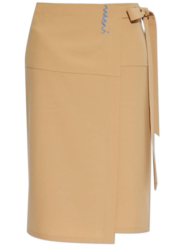 Marni Wrap Skirt With Tie Women's Beige