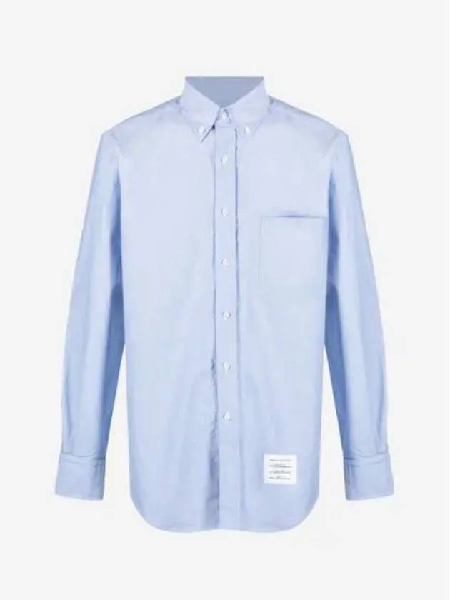 톰브라운 코튼 옥스포드 그로그랭 플래킷 셔츠 라이트 블루 Thom Browne Cotton Oxford Grosgrain Placket Shirt Light Blue