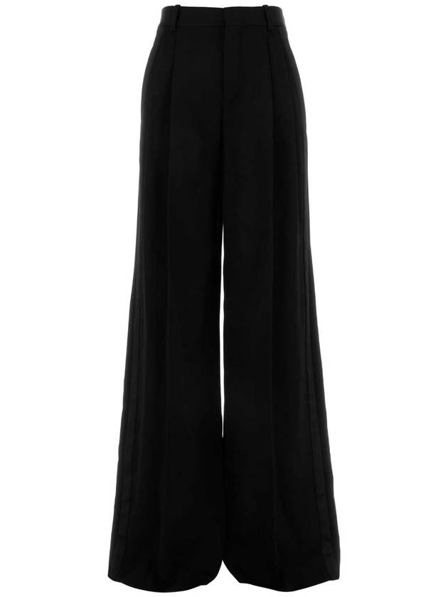 24FW 생로랑 블랙 울 와이드 레그 pant 811435Y7E63 1000