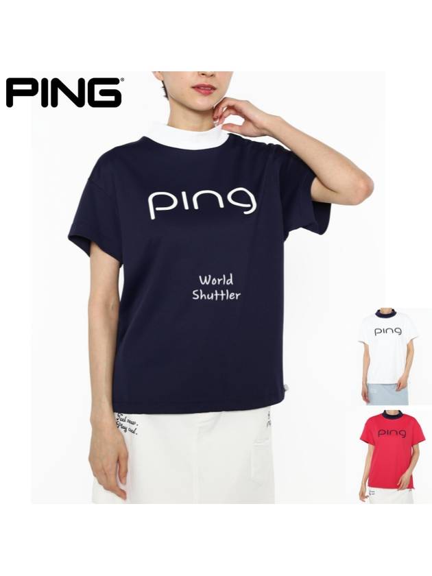 24SS 핑 여성골프웨어 여자골프반팔티 루즈핏 기본티셔츠