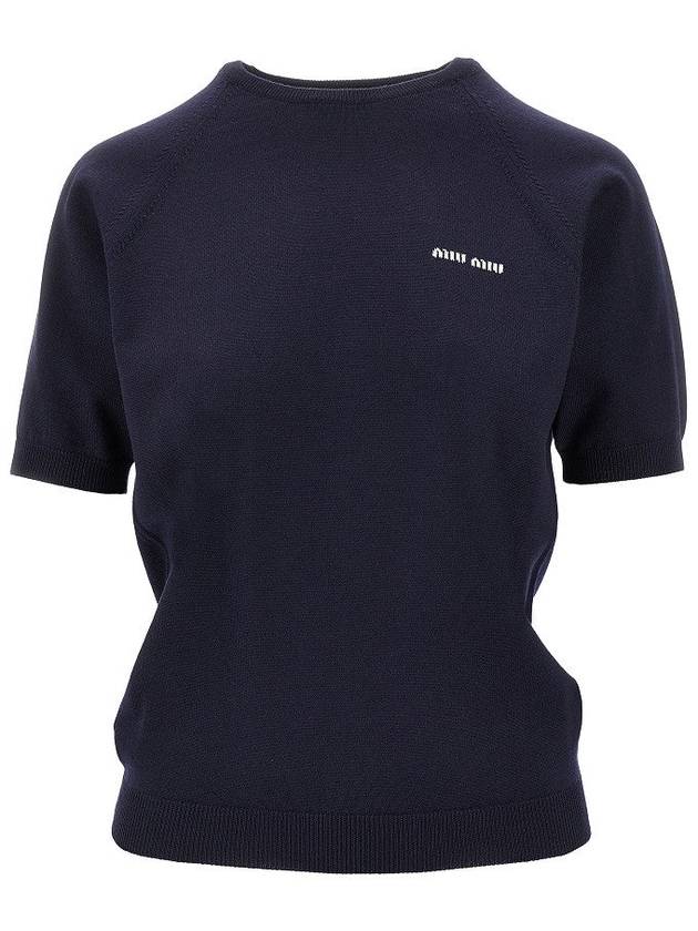 MIU MIU Virgin wool short-sleeved sweater