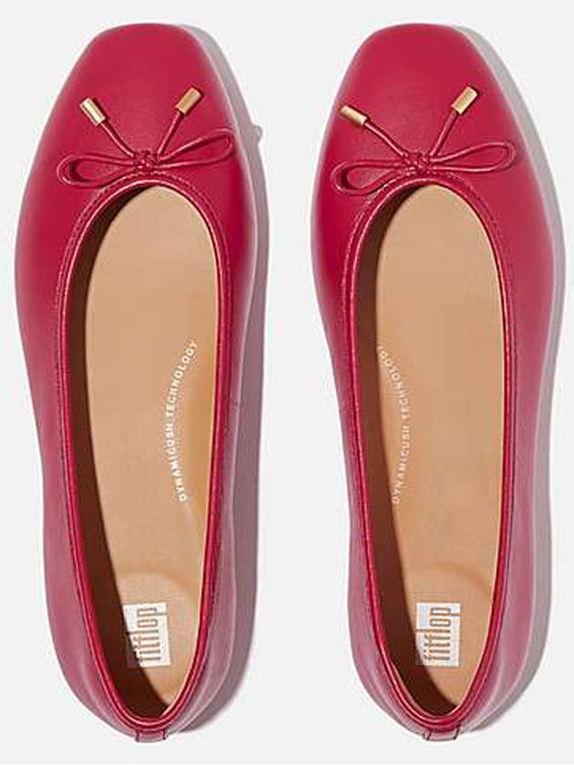 핏플랍 여성 델리카토 보우 소프트 레더 발레리나 플랫 슈즈 Redberry