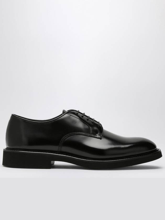 Low Black Leather Lace-Up