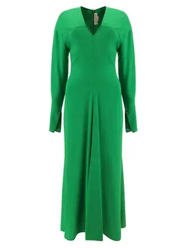 빅토리아 베컴 케이디 V넥 미디 드레스 1422WDR004198A_BRIGHTGREE