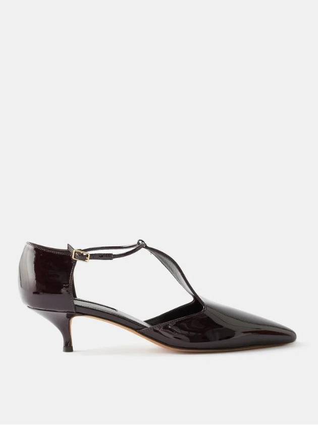 엠 파슨스 여성 Leandra 50 patent leather pumps Burgundy