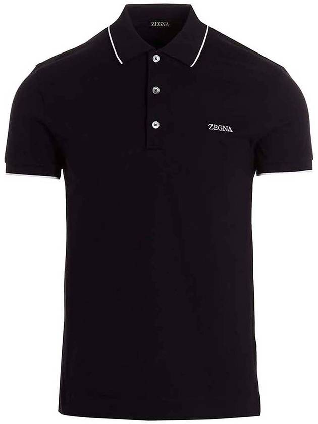 Zegna Embroidered logo polo shirt