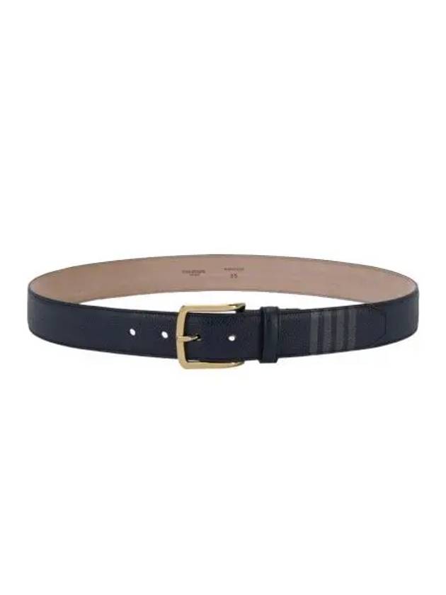 톰브라운 페블 그레인 레더 사선 클래식 벨트 네이비 Thom Browne Pebble Grain Leather 4 Bar Classic Belt Navy