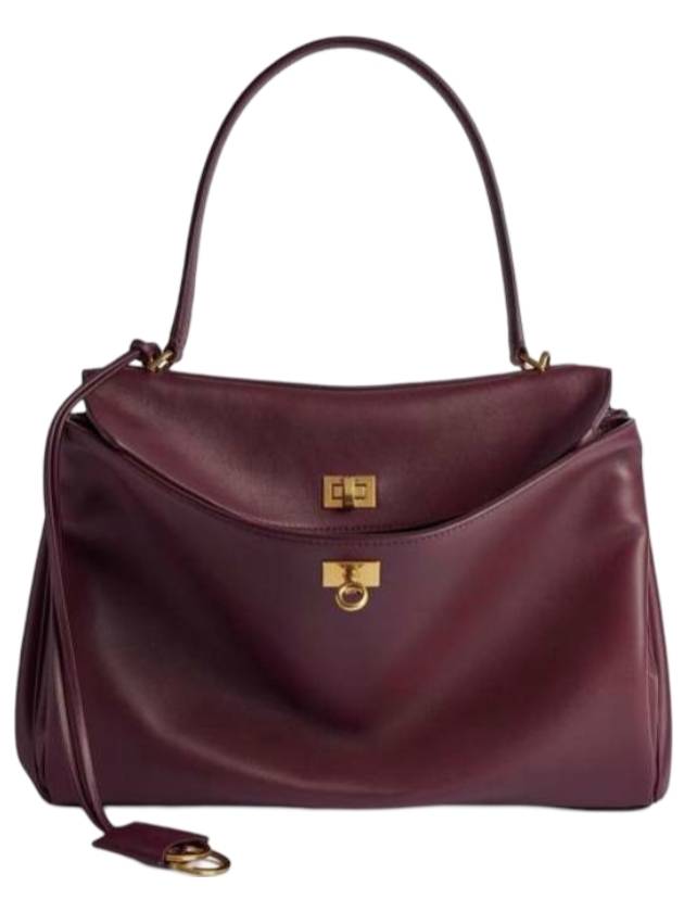 발렌시아가 로데오 미디엄 토트 백 버건디