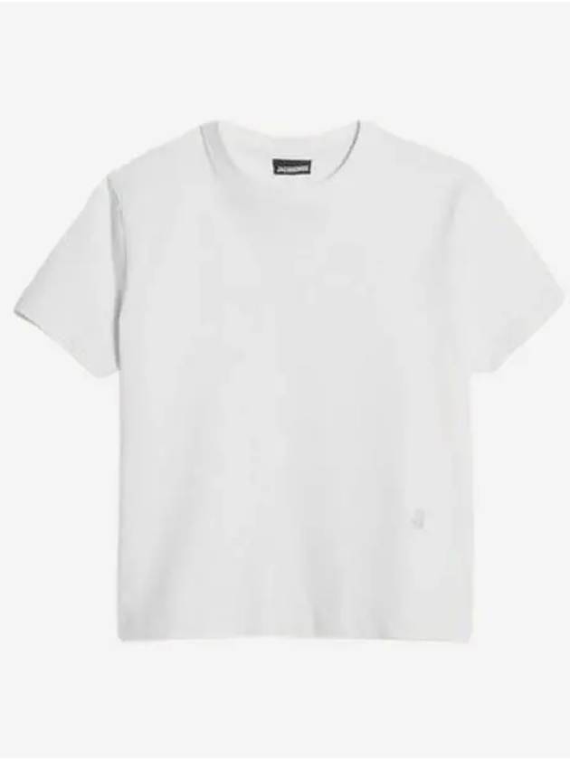W 자크뮈스 르 티셔츠 아바 자수 로고 티셔츠 화이트 W Jacquemus Le T Shirt Ava Embroidered Logo T Shirt White