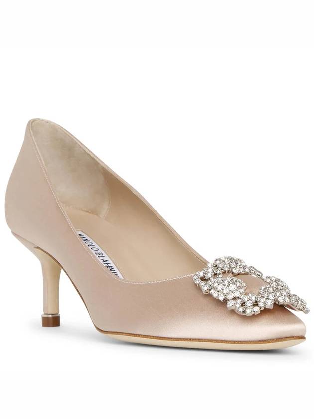 MANOLO 마놀로 블라닉 HANGISI 한기시 50 새틴 누드 베이지 힐 높이 5cm 35.5