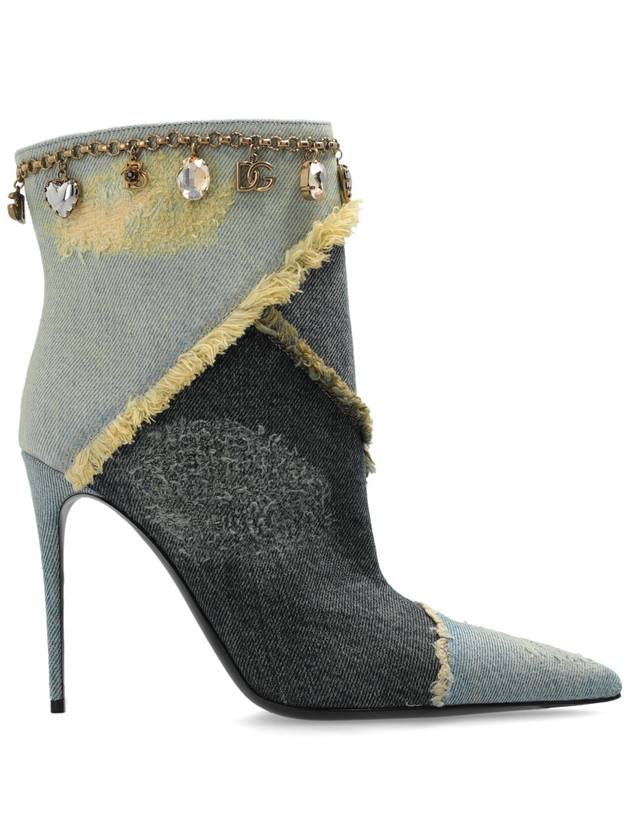 24FW 돌체앤가바나 여성 미들 / 롱부츠 Dolce & Gabbana Denim Ankle Boots With Heels  Women's  Blue