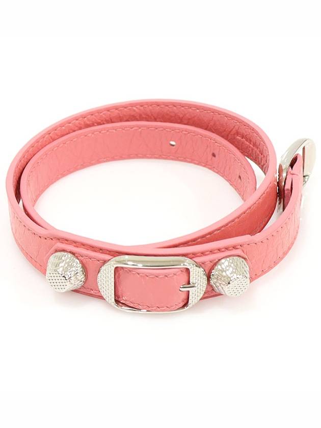 236345 핑크 램스킨 은장 자이언트 트리플 투어 여성 팔찌 S