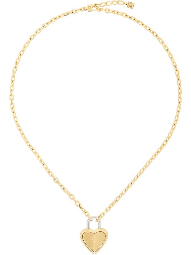 Givenchy Gold Heart Lock Necklace