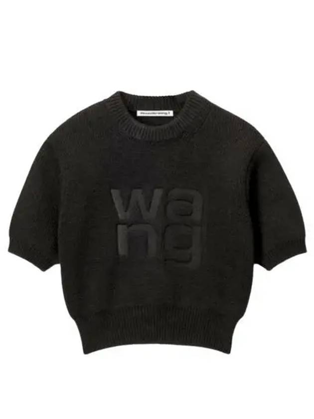W 알렉산더 왕 컴팩트 디보스 숏슬리브 풀오버 블랙 W Alexander Wang Short Sleeve Pullover in Compact Deboss Black