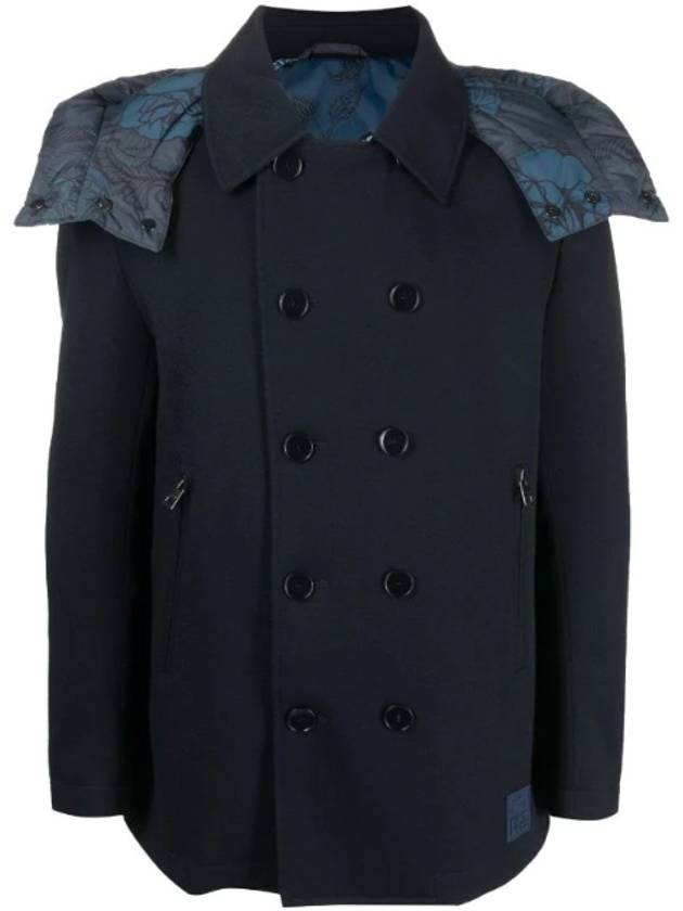 에트로 탈부착식 후드 더블 브레스티드 코트 1S5457116