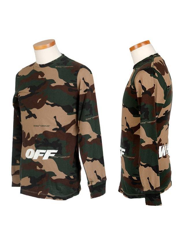 오프화이트 자수로고 맨투맨 그린