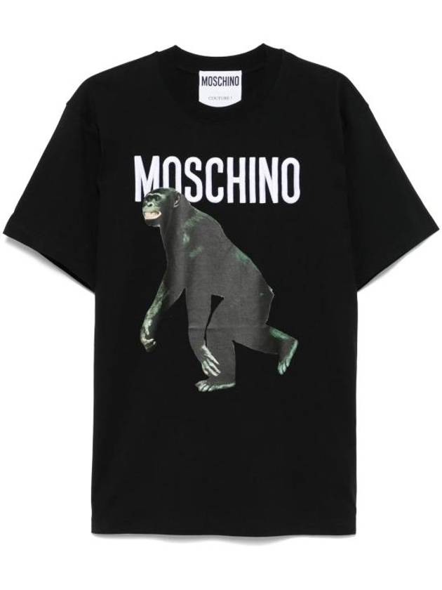 25SS 모스키노 반팔 티셔츠 A07130241 1555 Black