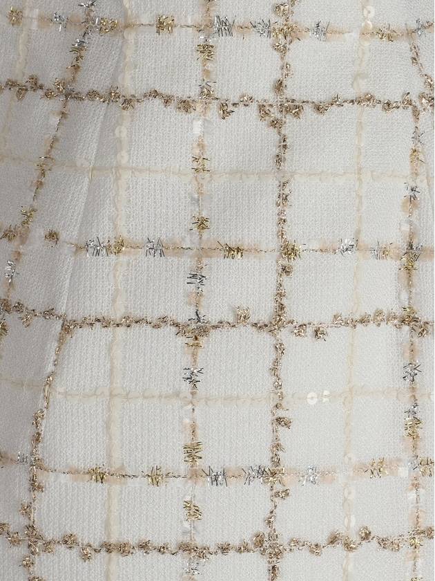 알레산드라 리치 세퀸 장식 체크 트위드 미니 스커트 Alessandra Rich Sequin Embellished Checked Tweed Mini Skirt