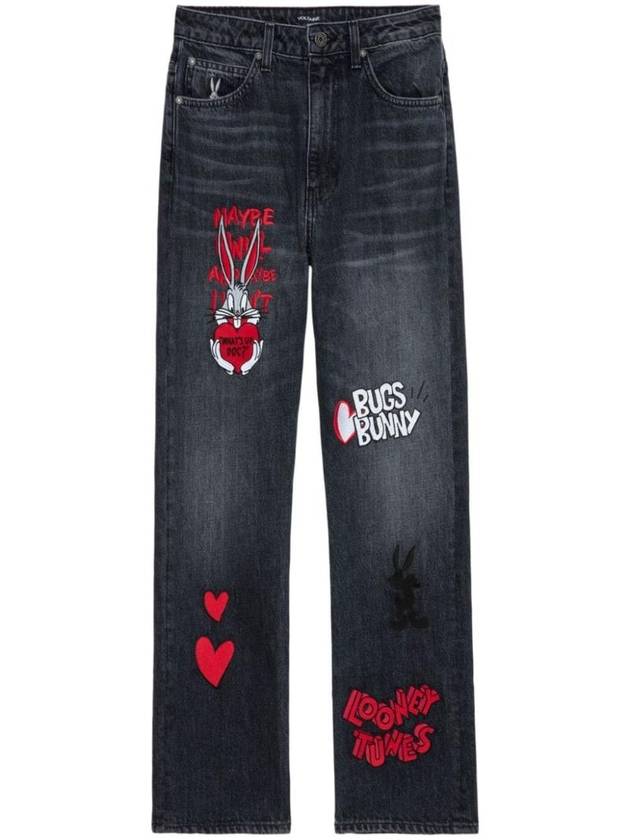 쟈딕앤볼테르 더 패티 아웃라인 크롭 진 WWJE00259