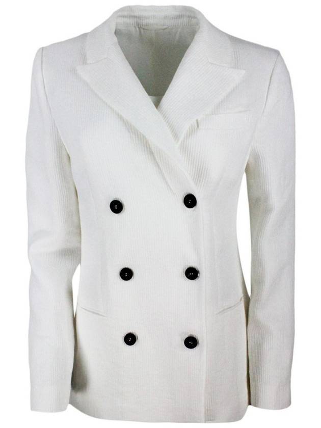 브루넬로 쿠치넬리 린넨 코튼 블레이저 자켓 화이트