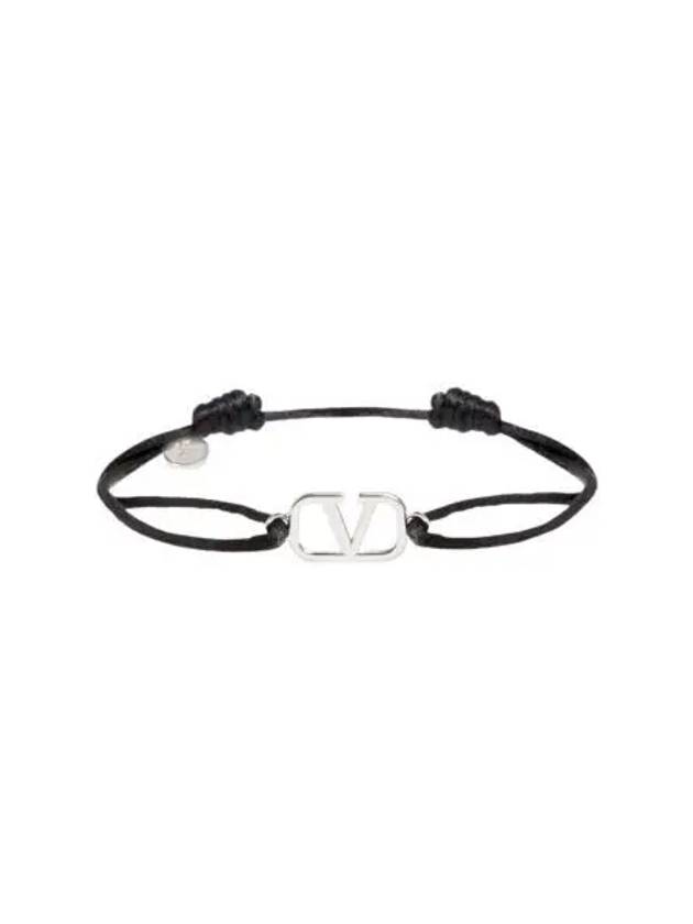 발렌티노 브이로고 시그니쳐 코튼 브레이슬릿 블랙 Valentino Vlogo Signature Cotton Bracelet Black