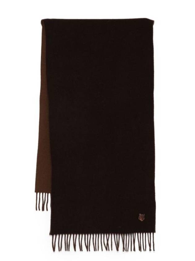 메종키츠네 볼드 폭스 헤드 더블 페이스 스카프 파이어우드