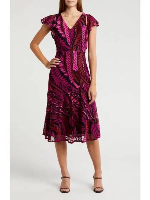 우먼 샘에델만 Laurel 엠브로이더드 자수 리프 드레스 다크 핑크 10511810