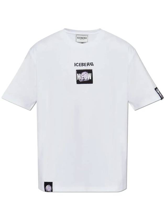 아이스버그 로고 자수 크루넥 티셔츠 25EI1P0F0236307_1101