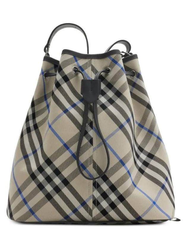 버버리 미디엄 체크 버킷 백 라이큰