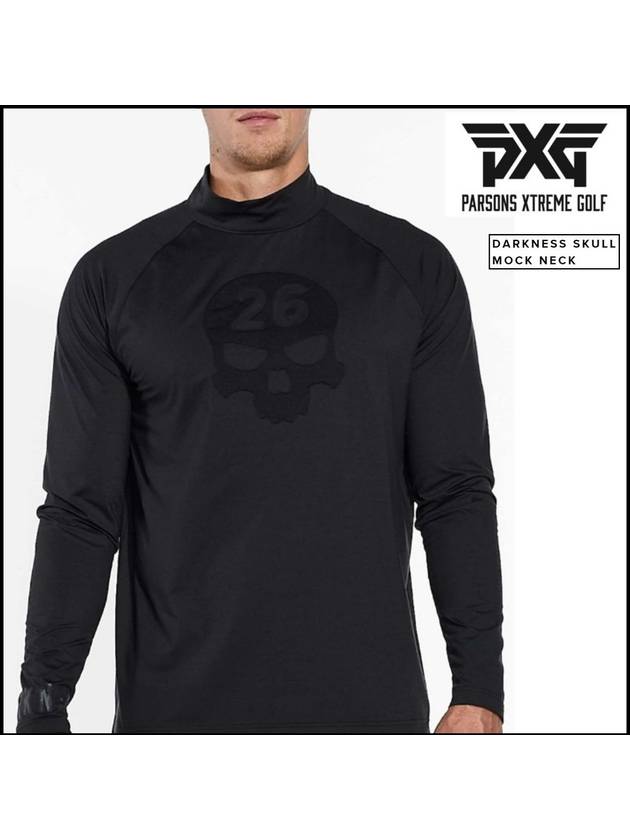 PXG골프웨어 2022FW 뉴 다크니스 스컬 모크 넥 긴 팔 남성 골프 티셔츠 DARKNESS SKULL MOCK NECK