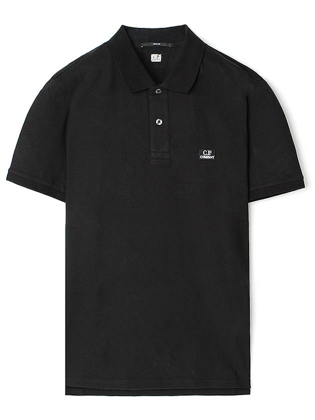 CP 컴퍼니 슬림핏 반팔 카라티 카라티셔츠 블랙 12CMPL054A