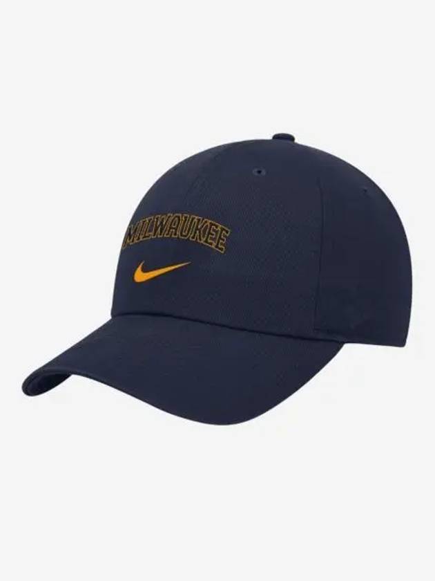 나이키 헤리티지 86 워드마크 스우시 MLB 밀워키 브루어스 어드저스터블 햇 네이비 Nike Heritage 86 Wordmark Swoosh MLB Milwaukee Brewers Adjustable Hat Navy