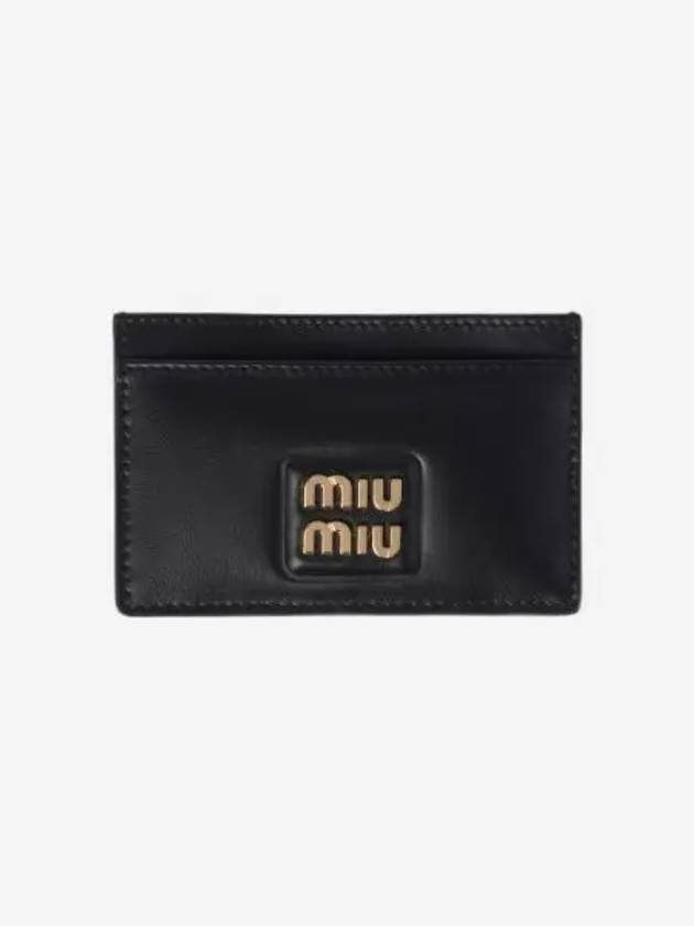 미우 미우 가죽 카드 지갑 블랙 Miu Miu Leather Card Holder Black