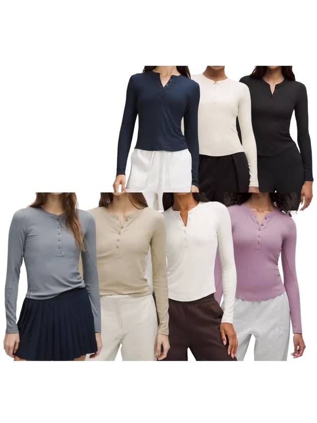 룰루레몬 상의 타이트 헨리넥 긴팔 티셔츠 7컬러